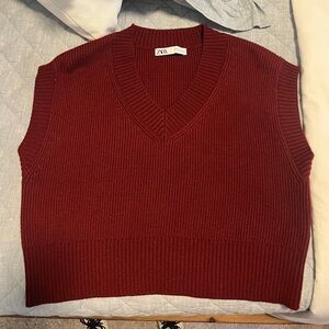 Zara Burgundy Sweater Vest